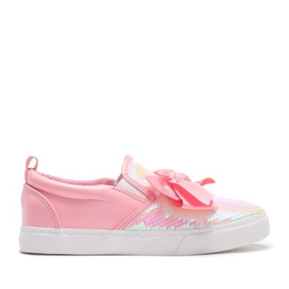 JOJO SIWA Sequin Bow Slip-On Sneaker Kids Pink 1 - Picture 2 of 4